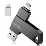 Apple MFi Certified 512GB Photo Stick for iPhone - 3 in 1 Flash Drive for iPhone, High Speed USB Memory Stick Thumb Drive, External Storage Compatible for iPhone/iPad/Android/PC (Black)