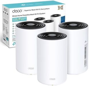 TP-Link Deco PX50 AX3000 + G1500 Whole Home Powerline Mesh Wi-Fi 6 System, Dual-Band, Gigabit Ports, AI-Driven Mesh, cover up to 6,500 ft2, Connect up to 150 devices,1.0 GHz CPU, HomeShield, Pack of 3