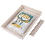 TonGass Reusable Self-Cleaning Cat Litter Box Tray Refills with 4.5LB Crystal Cat Litter Compatible with PetSafe ScoopFree Automatic Cat Litter Box (Beige) - Fits All 1st and 2nd Gen