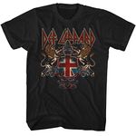 American Classics Def Leppard 80s Metal Band Rock N Roll Def Crest Adult T-Shirt Tee