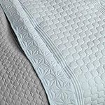 HOMELEVEL Bedspread Bed Cover Sofa Day Cover Bed Cover XXL Blanket Throw (170cm x 220cm, Mint/Grey Patterned)