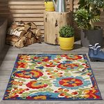Nourison Aloha Multicolor Indoor/Outdoor Area Rug 7 Feet 10 Inches by 10 Feet 6 Inches, 7'10"X10'6"