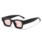 GOGLASSIC Vintage Square Sunglasses, Medium Size, UV400 Protection, Bold Unique Design (Pink)