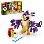 LEGO Creator 3in1 Fantasy Forest Creatures, Woodland Animal Toys Set for Kids - Rabbit to Owl to Squirrel Figures, Gifts for 7 Plus Year Olds 31125