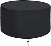 Fire Pit Cover ValueHall Outdoor Furniture Cover Patio Round Bowl Cover Heavy Duty 420D Waterproof Table Cover Outdoor Barbecue Grill Dust Cover V7084A (32 inch)