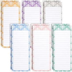 Juvale 12-Pack Magnetic Notepads for Refrigerator - Elegant Shopping List, To-Do, Memo, Scratch Pads (6 Colors, 60 Sheets Each)