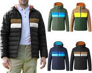 Men's Hooded Quilted Puffer Jacket Packable Lightweight Winter Ski 650 Down Coat