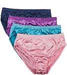 Barbra Lingerie Womens Silky Sexy Satin Bikini Panties S-Plus Size Women Underwear Multi-Pack,4 Pack-Grape,X-Large