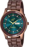 PIRASO Classy Look Analog Mesh Strap Men's Watch (Brown Blue Dial Brown Colored Strap)