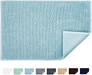 JARITTO Tappetino da Bagno Antiscivolo Tappetini per il Bagno Vasca Doccia WC Tappeto da Terra in Microfibra Ciniglia Assorbente Lavabile in Lavatrice Morbido 40 x 60 cm (Azzurro Chiaro)