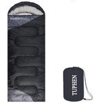tuphen Sleeping Bag - 3-4 Seasons Camping Sleeping Bags for Adults for Hiking, Backpacking, Cold Weather & Warm Lightweight Travel Gear (Dark-gray, Single 86.61''x31.49'')