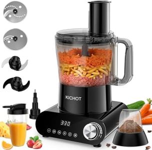 Robot de cuisine & Éminceur, 2.5 L Food Processor 1500 W avec grand tube d'alimentation – Créage de glace, Mouture, Presse-citron, Râpage, Coupe & Pâtisserie, Noir