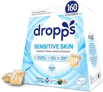 Dropps Sensitive Skin & Baby Laundry Detergent Pods: Unscented | 160 Count | Free of Dyes and Fragrances | HE | Safe & Gentle | Powered by Natural Plant-Based Ingredients | Dermatologist Tested