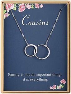 Cousins Necklace Delicate Two Interlocking Infinity Double Circles Sterling Silver Necklace for Women