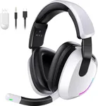 YPBDAN Wireless Gaming Headset for PS5 PS4 PC Switch Mac - RGB Over-Ear Headphones with Noise Cancelling Mic, 60H Playtime, 7.1 Surround Sound, Bluetooth 5.4 & Memory Foam Ear Cushions