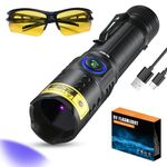 DARKBEAM UV Torch 365nm Black Light - Mini & Powerful LED Ultraviolet Blacklight Flashlights - Rechargeable Woods Lamp for AC Leak, Resin Curing, Cat/Dog Urine, Blood Tracking, Rocks Finder