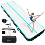 HMTAOLIFE Gymnastics Mat Air Tumble Track, 6.6/10/13/16/20ft Inflatable Training Mat for Kids, Gymnastics Air Mat Tumble Track with Air Pump for Home/Water Fun/Gym/Yoga/Training/Cheerleading