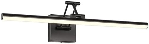 Joossnwell Picture Light for Painting Black Art Light Hard-Wired Picture Frame Light 23.62 Inch Dimmable Gallery Wall Light with Adjustable Swing Arm for Painting Library Museum Warm White
