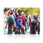 Exclusive Memorabilia Mark Cavendish Signed Cycling Photo: World Champion