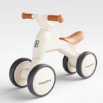 Maydolly Baby Balance Bike, Toddler Balance Bike for 1 Year Old Boys Girls, 4 Wheels Toddler First Bike, First Birthday Gifts for 10-36 Month (beige)