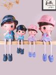 Elegant Lifestyle Cute Couple Gift Set Decorative Showpiece | Polyresin Hanging | Cute Family Holding Camera, Goggles Hanging Legs Showpiece (4 Pcs Set)- 20 cm (Polyresin, Multicolor)