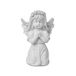 Nestasia Artisanal Small White Praying Girl Angel Statue with Wings and Smooth Finishing for Decoration, Living Room, Shelf, Mantel, Home Decor | Perfect for Gifting (4.9 Inch)