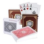 pengxiaomei Two Decks of Poker Cards, Professional Playing Cards PVC Waterproof Poker Plastic Coated Playing Cards Classic Tricks Tool for Texas Holdem Poker Party and Game(Black and Red)