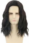 Topcosplay Men Wigs Black Short Curly Hair Funny Wigs for Man Halloween Costume Party Wig