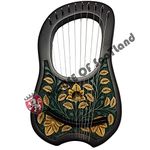 HS Lyre Harp 10 Metal String Instrument Shesham Wood/Lyra Harps/Lyre Harfe/Arpa (BLACK LEAF DESIGN)