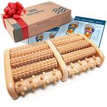 TheraFlow Foot Massager, Foot Roller for Plantar Fasciitis Relief, Foot Pain Relief Massage, Neuropathy Pain, Stress Relief - Relaxation Gifts for Women, Men, Reflexology Tool - Wooden (Large)