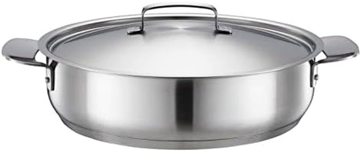 Fiskars Roasting Dish with Lid, Diameter 28 cm, Coated, Suitable for All Hobs, Recycled Stainless Steel, All Steel, Silver, 1064749