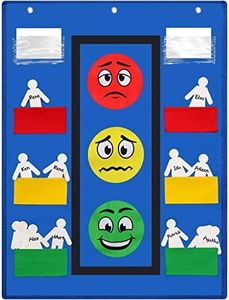 Panelee Classroom Behavior Chart Stoplight Behavior Pocket Chart for Classroom Management Tools Behavior Chart for Kids Pockets Behavioral Learning Tool with Blank Student Paper Cutouts (43 Pieces)