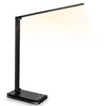 SLATOR Desk lamp,Eye-caring Aluminium Dimmable Bedside lamp with USB Charging Port, 5 Light Modes x 10 Brightness Levels,Touch Control, for Home,Office,Bedroom,Reading,Work,Study, 5V, 1.2A