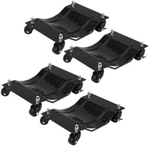4Pack Heavy Duty Car Wheel Dollies, 6000LBS Total Load 360° Casters,Black