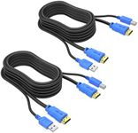 MT-VIKI 2 Packs USB HDMI KVM Cable 6ft 4K HDMI USB A to HDMI USB B Twin Cord for Standard KVM Switch