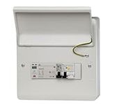 Fitted Consumer Unit IP40 2 Pole 40A Type A RCBO + PEN fault Detection, White