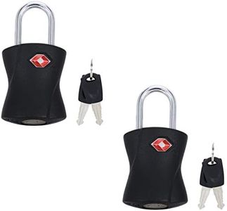 DOCOSS Metal Lock TSA Approved with Keys International Lock for Bag Luggage Travelling Locks Padlock (Black) - Pack of 2