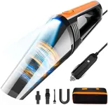 FRESMOL Car Vacuum, Portable Car Vacuum Cleaner High Power 8000Pa, Small 12V Handheld Vacuum with LED Light,16.4Ft Corded, Deep Detailing Cleaning Kit of Car Interior with Dry for Men/Women