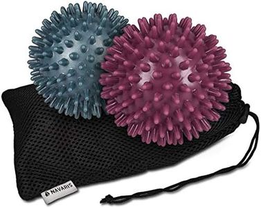 Navaris 2x Palline a riccio per massaggio - Set palle massaggianti schiena gambe piedi 2 durezze Ø 8cm - Sfere Spiky Balls terapia Trigger Point