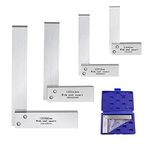 4Pcs Machinist Square Set,Precision Machinist Square,High Precision 90 Degree Wide Base Square Tool,L-Type Testing Measuring Tool for Engineer Student Artist,Machinery & Woodworking Applications