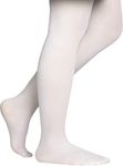 Dancina Footed Dance Tights Little Girls Cute Dress Up Soft Ballet Barre Gymnastics Hosiery S (2-4) White