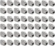 kwmobile Keystone Module Jacks - 6 Piece CAT6A Shielded Keystone Jack RJ45 Cat 6A Ethernet Module 10 Gbit with Shielded Metal Housing