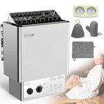 ARSFUTU Sauna Heater 9KW 220V Electric Sauna Heaters Dry Steam Bath Sauna Stove 3h Timer with Thermo-Hygrometer Sauna Hat Set for 310-460 Cu.ft Home Hotel Spa Sauna Room