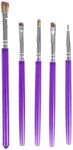 5-Piece Decorating Brush Set - Food Safe Decorating Brushes for Dusting Edible Glitter and Painting with Edible Color on Treats Kitchen Utensil Bakery Tools (5, Purple)