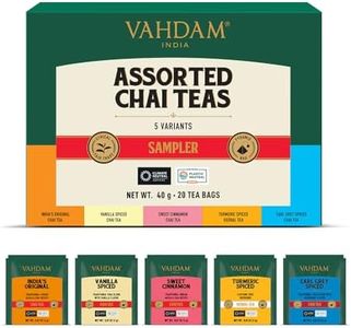 VAHDAM, Surtido de Té Chai para Regalo (5 Sabores, 20 Bolsitas) Mezclas de Te Chai Masala de la India | Caja de Tes e Infusiones Regalo | Juego de Te Regalo para Mujeres y Hombres