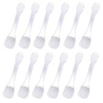 100PCS Clear Plastic Mini Spoon Jelly Pudding Yogurt Desert Cake Appetizer Spoons Tasting Spoons Small Dessert Spoons Ice Cream Spoons for Party Store Wedding Daily Use