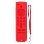 Remote Cover,Silicone Cover Case for TV Stick,Remote Control Protective Shell Cover Case with Lanyard,for Fire TV Stick Anti Slip Silicone Protective Case (Red)