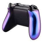 eXtremeRate Chameleon Purple Blue Back Panels Side Rails Handles, Game Improvement Replacement Parts for Xbox One X & One S Controller Model 1708