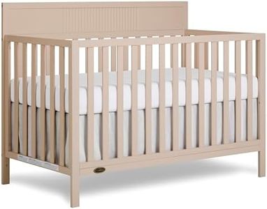 Dream On Me Ivy 5-in-1 Convertible Full-Size Baby Crib in Almond Butter, GreenGuard Gold & JPMA Certified, 3 Mattress Heights, Converts to Toddler, Day & Full-Size Bed, Safe & Stylish Nursery