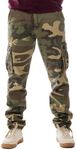 Vasego Men's Cargo Trousers - Durable Work Pants for Men with 6 Pockets - Loose Fit Men's Work Trousers - Camping Hiking Trousers | Colour: Camouflage, Size: 34